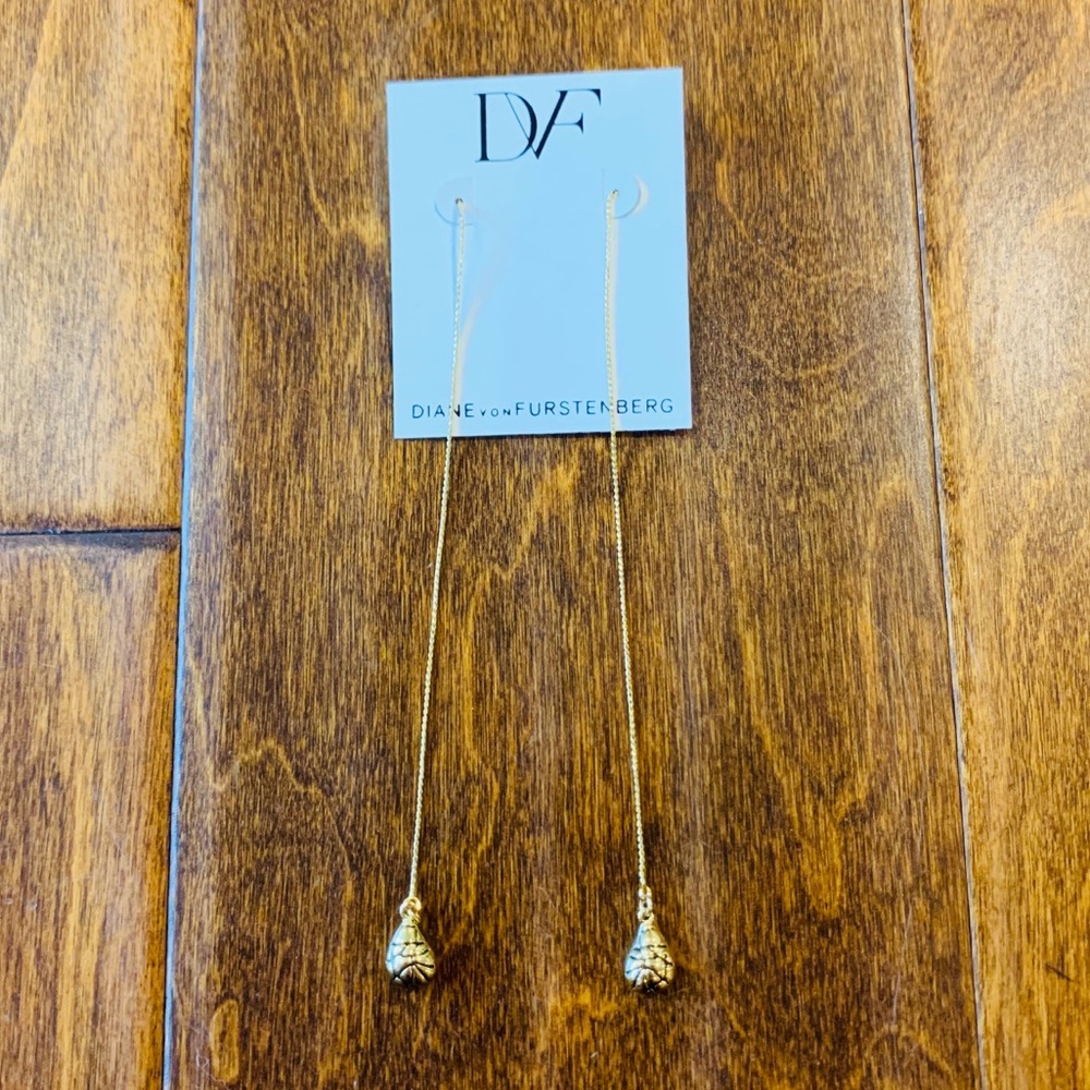 DVF gold drop earrings
